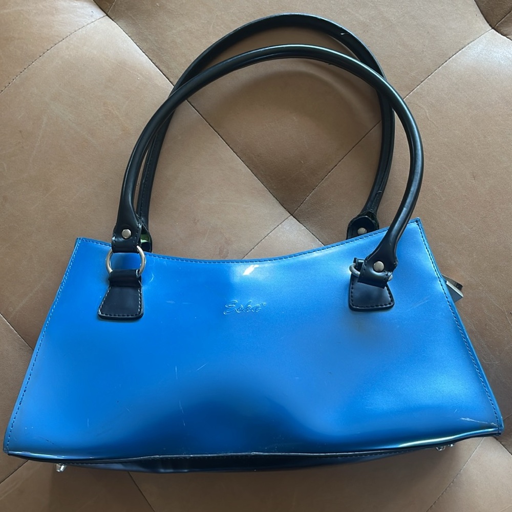 Vintage Blue Metallic Retro handbag